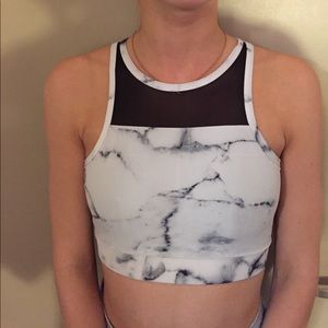 Marble print sport bra / top
