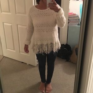 Super comfy boho fringe sweater