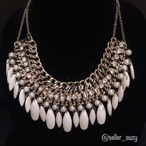 Express Black, White and Rhinestone Necklace