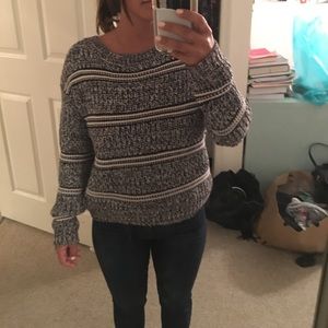 Black and white knit sweater