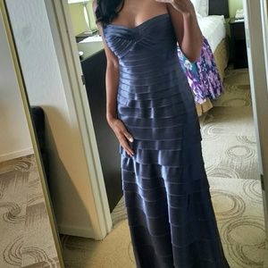 BCBG MaxAzria Laser Cut layers long dress