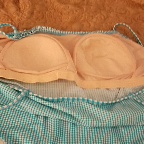 Carolina Blues Teal & White Checked Tankini - Picture 4 of 6