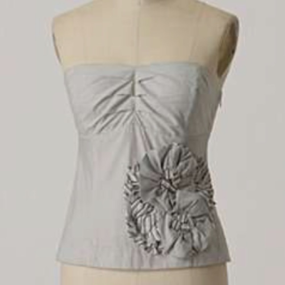 Anthro Strapless Floreat Top