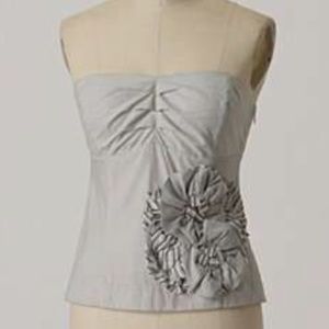 Anthro Strapless Floreat Top