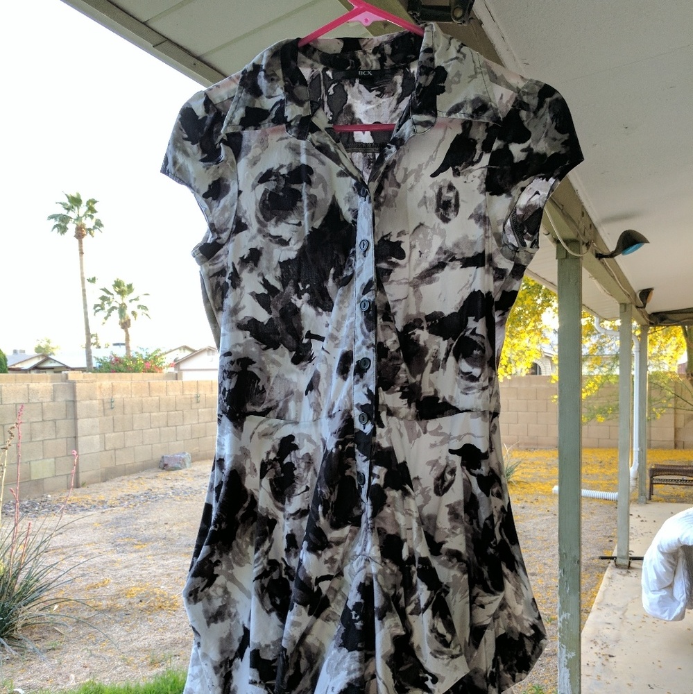 Black and white floral dress