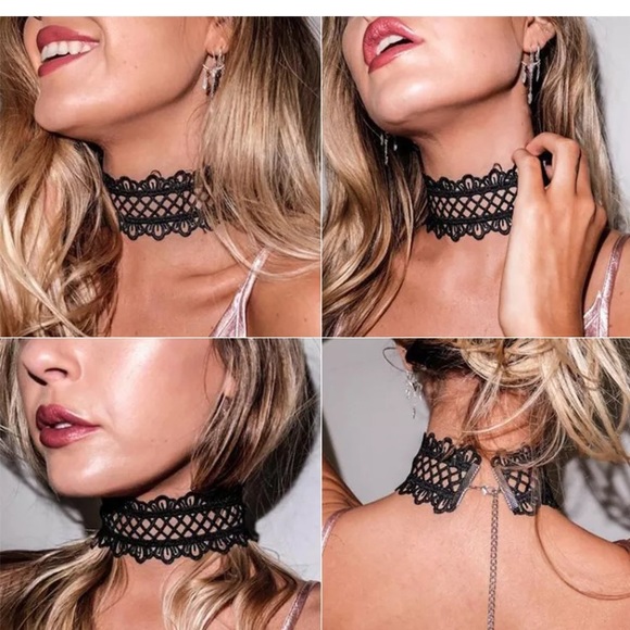Lace Lily Black Choker - Picture 3 of 3