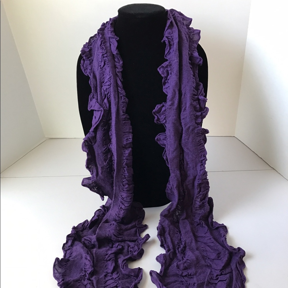 Purple ruffle scarf