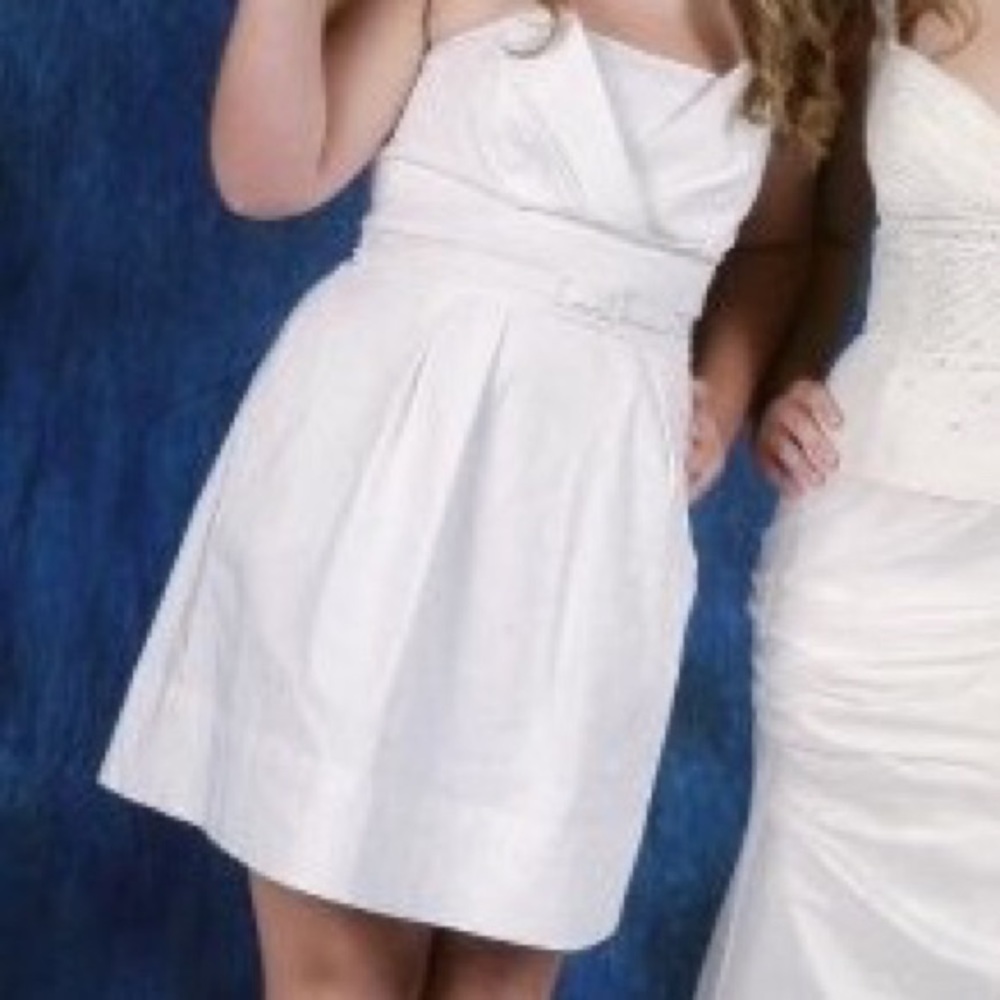 White House Black Market White Strapless Dress