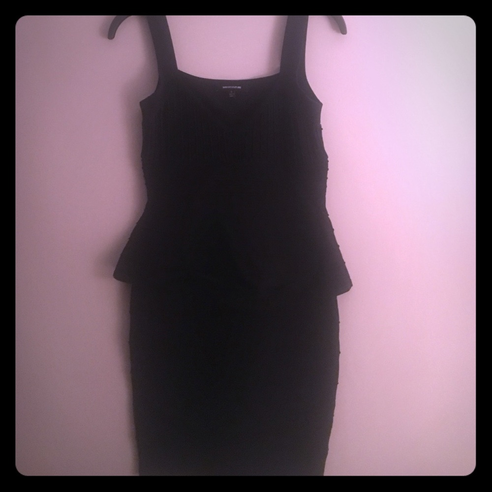 Black peplum bandage dress