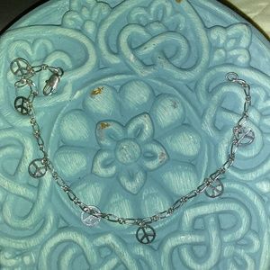 Silver peace sign bracelet