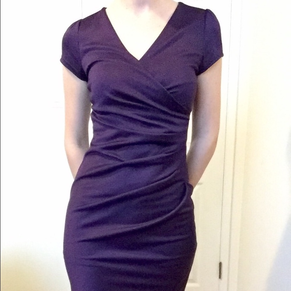 ModCloth purple faux wrap dress