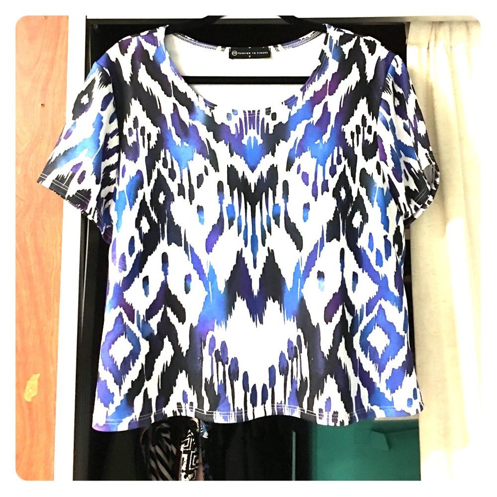 Purple Chevron Crop Top