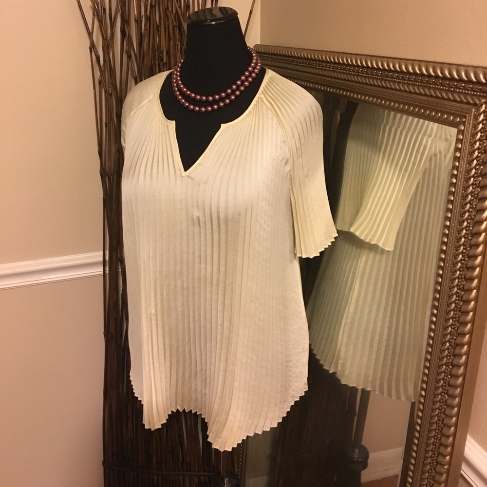 Pleated Off-White Top