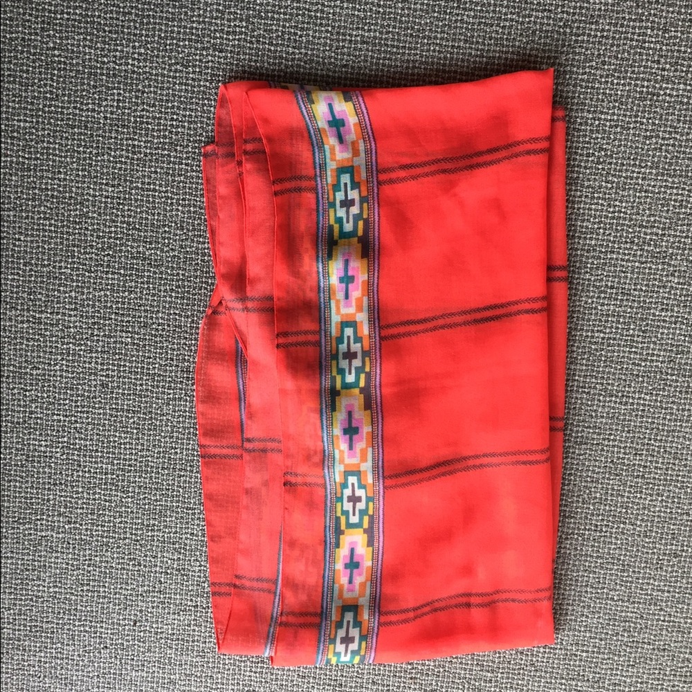 J crew coral lightweight scarf