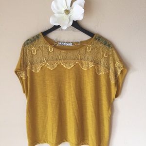 Mustard lace top