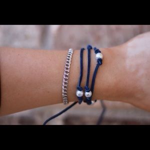 Suede pearl wrap bracelet