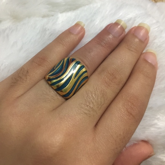 Blue stripes ring - Picture 1 of 2