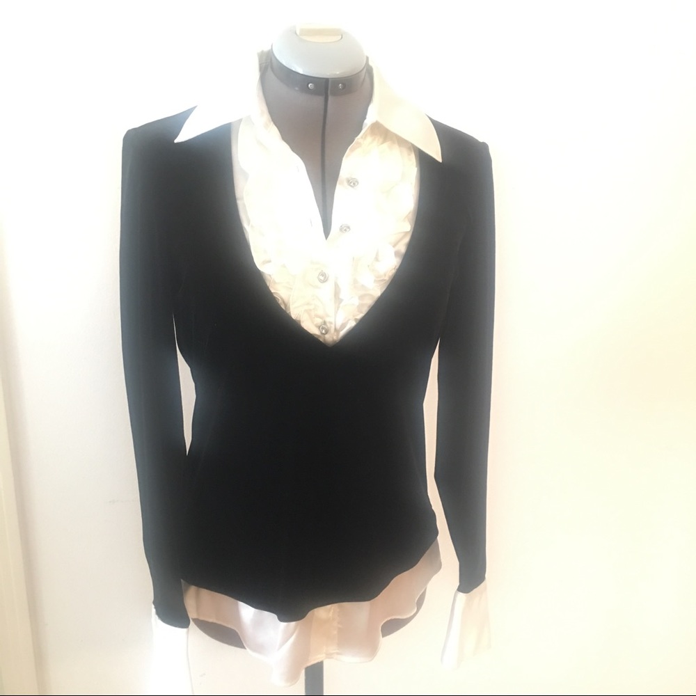 Black and white blouse