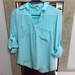 Turquoise Blouse by Express Size Medium