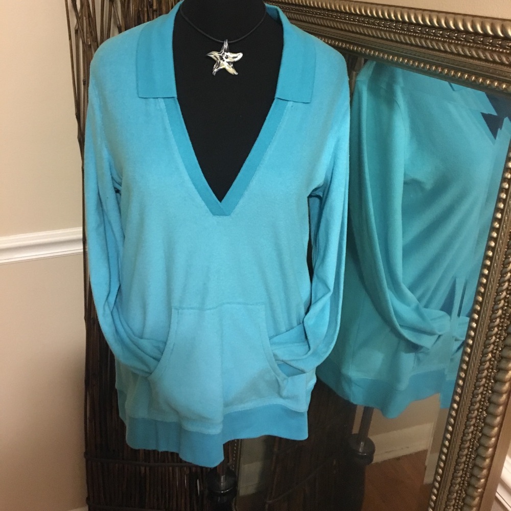 Long Sleeve Terry Top with Front Pocket