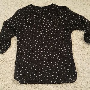 Black Blouse with heart detail