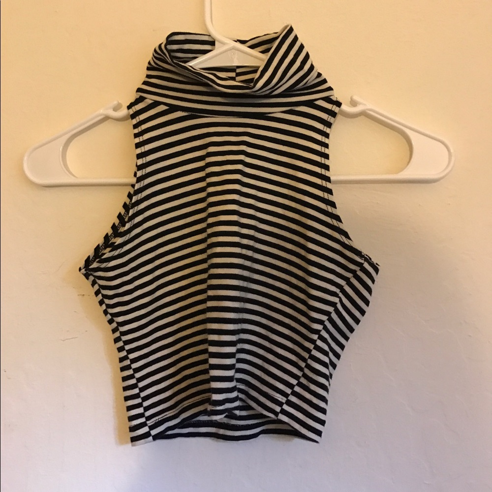 Cropped turtleneck top