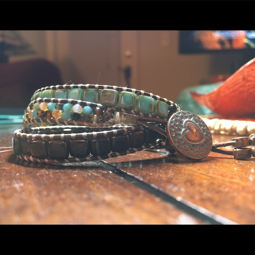 3 wrap beaded bracelet