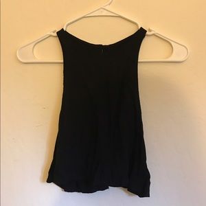 Black backless cropped blouse