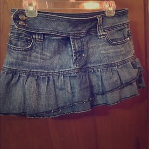 Ruffled jean skirt