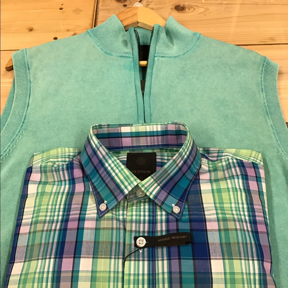 Vintage wash sweater and long sleeve combo