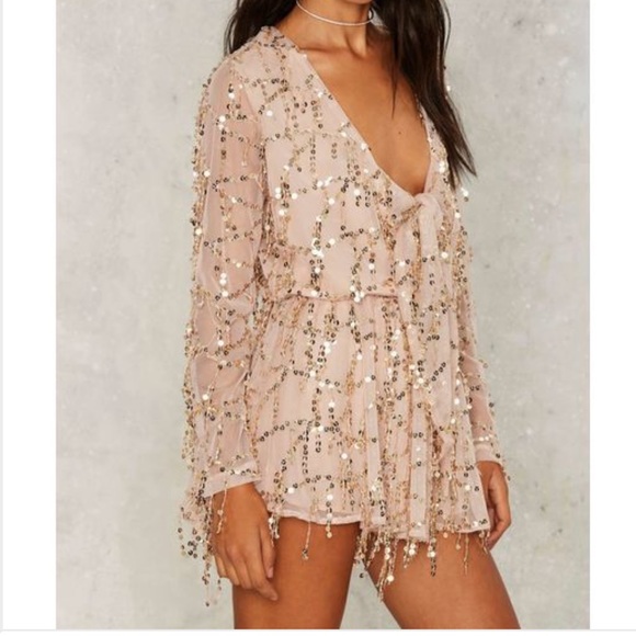 nasty gal sequin jumpsuit