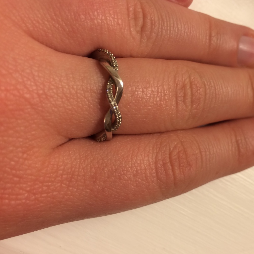 Sterling silver diamond ring