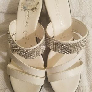 White wedge sandals