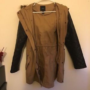 Long winter coat with fur hood