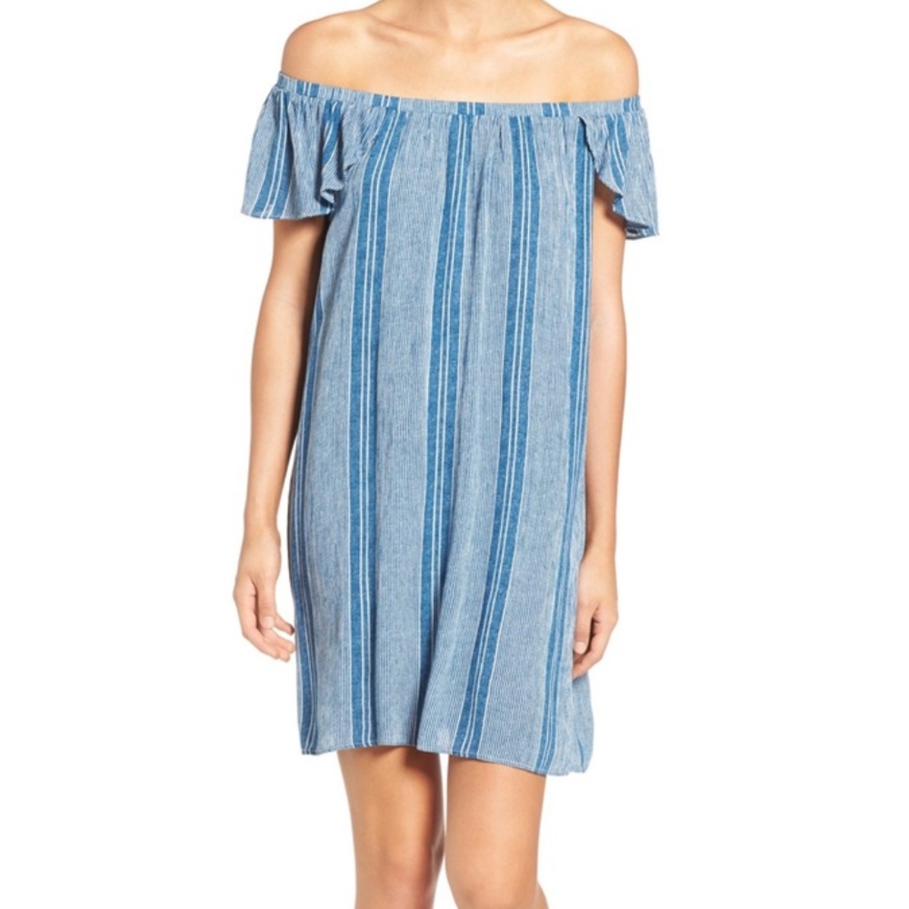 Stripe Off the Shoulder Dress