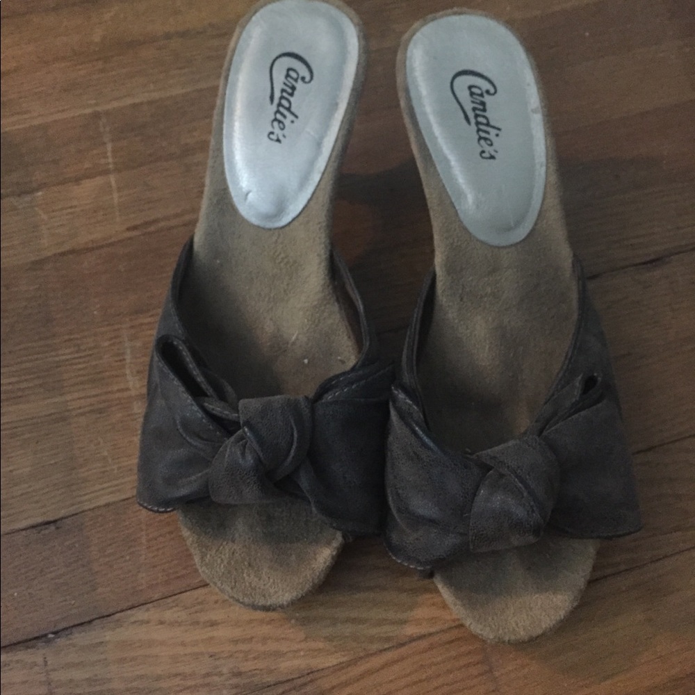 Candies brown bow heel