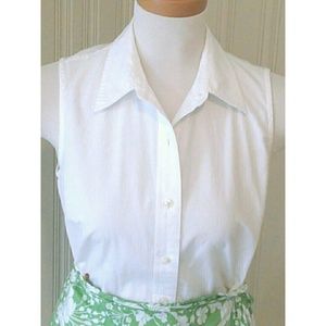 White Sleeveless GAP button down shirt