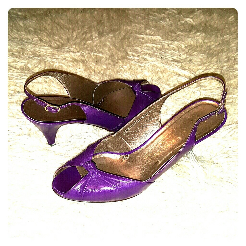 Bruno Magli purple leather slingback heels. Size 8