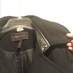A beautiful BCBG Maxazia coat with leather accents
