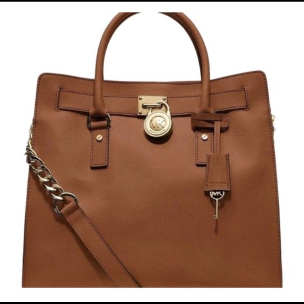 Michael Kors Hamilton Large Brown Tote Handbag