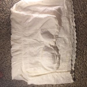 Strapless lace cotton dress