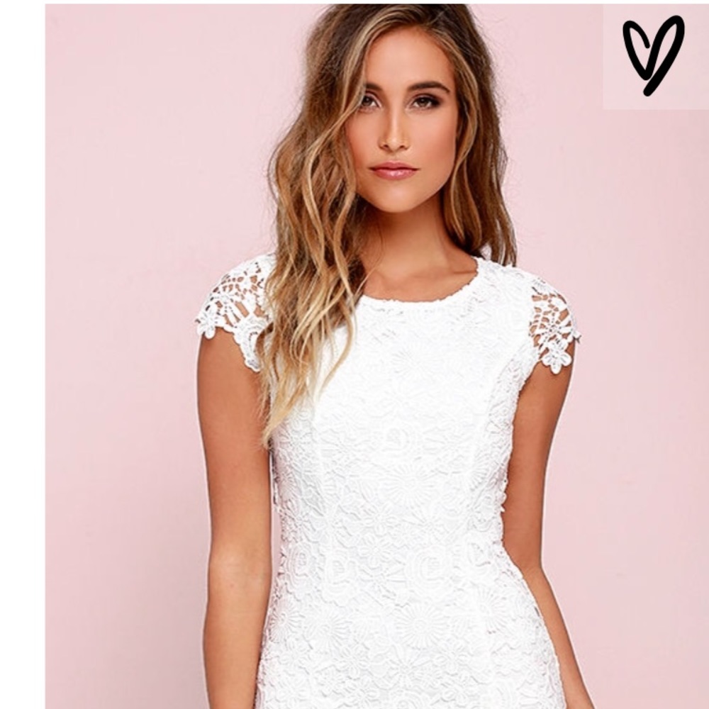 Lulus white lace dress