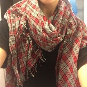 Red grey and black JCrew Scarf