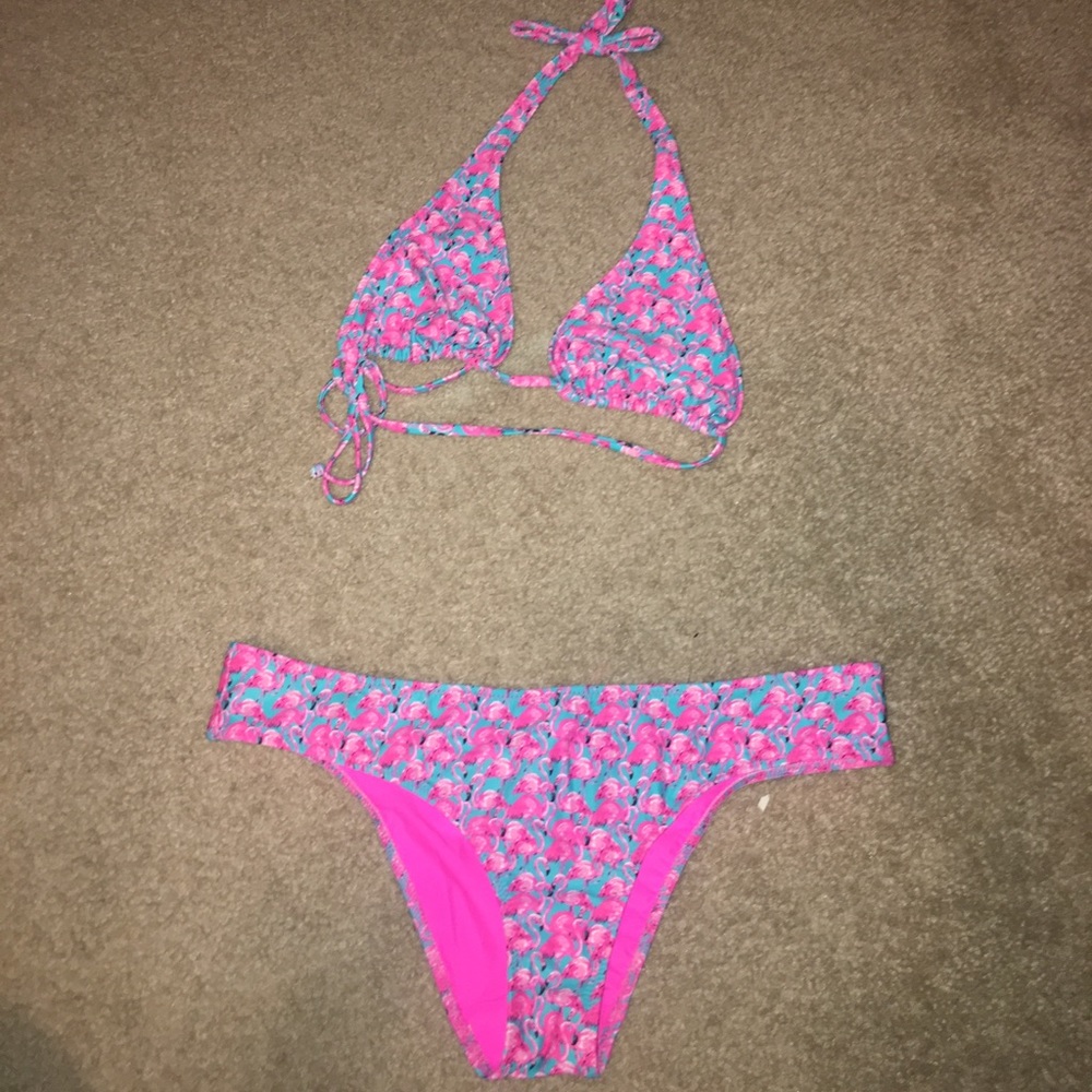 pink flamingo bikini set!