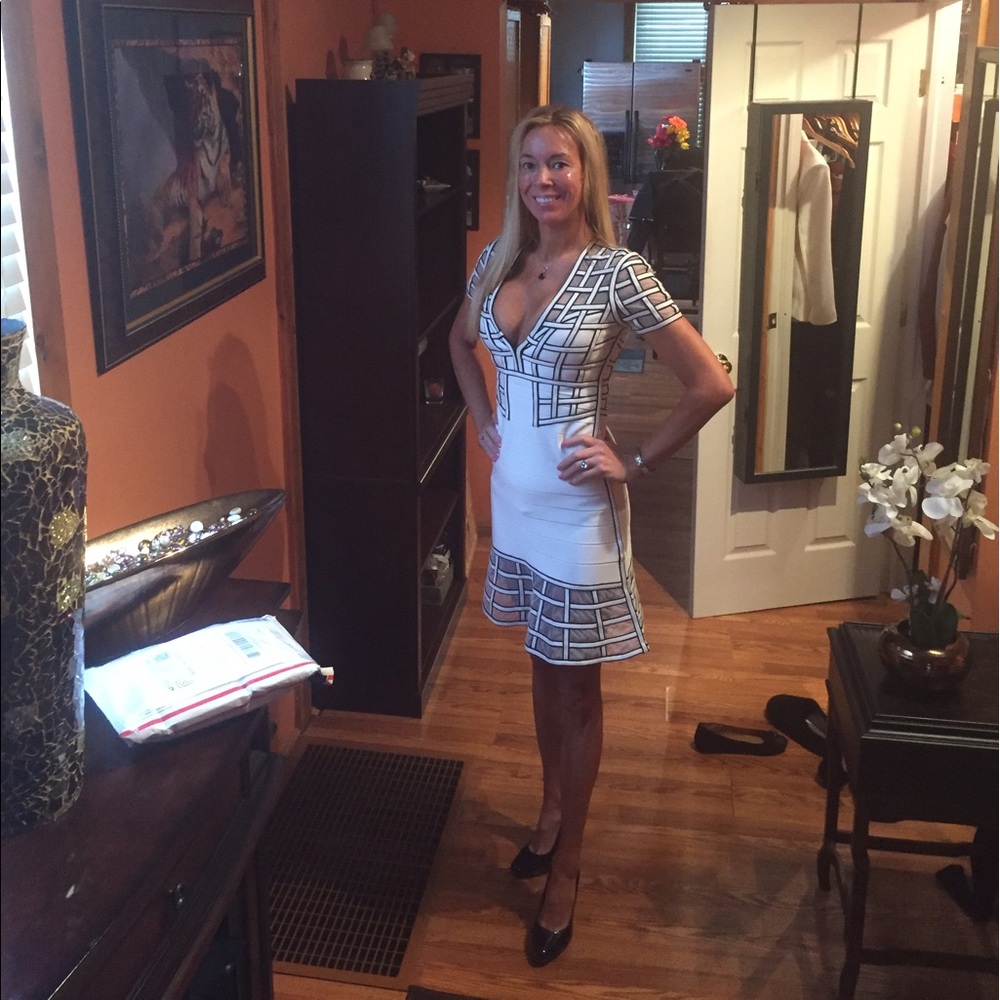 Herve Leger Ruffle hem dress