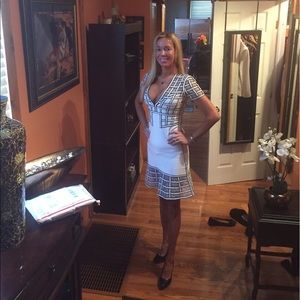 Herve Leger Ruffle hem dress