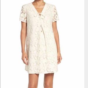 ECI Floral Lace Shift Dress