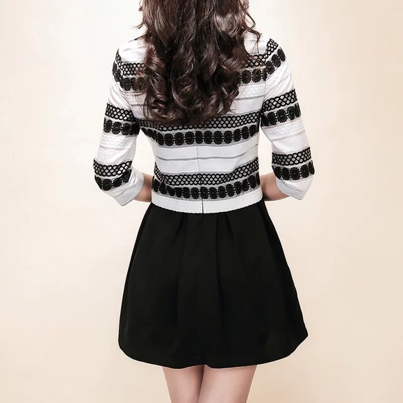 Women's one piece black and white dress - Picture 2 of 4