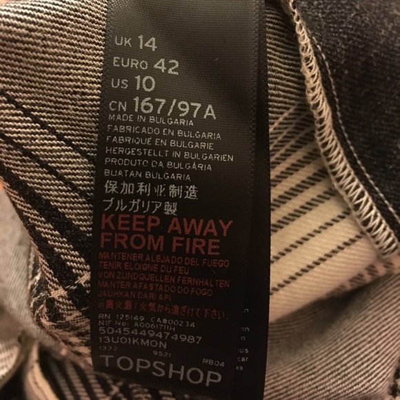 NWOT Topshop monochrome check bsrbot top size 10 - Picture 7 of 8