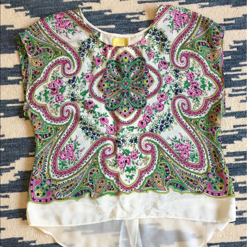 Anthropologie silk hi/low top
